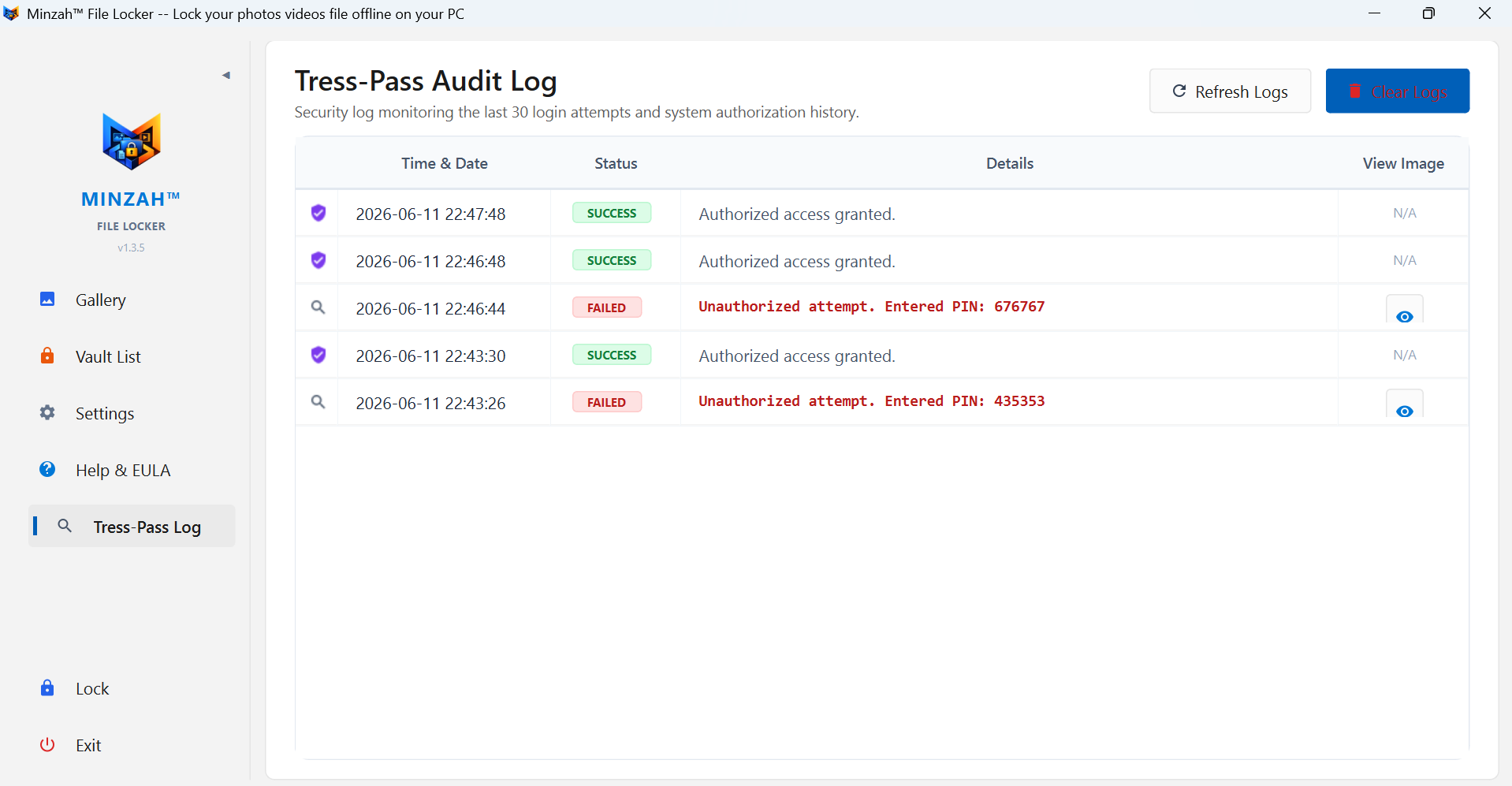 Intruder Log & Capture